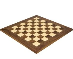 17.75 Inch Walnut And Maple Deluxe Chess Board -Chess Shop RCB055 02