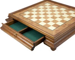 23.6 Inch Briarwood And Elm Chess Cabinet With Drawer -Chess Shop RCB079 02