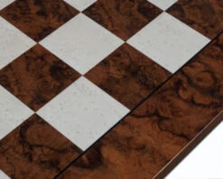 23.6 Inch Dark Walnut Burl Luxury Italian Chess Board -Chess Shop RCB089D 02