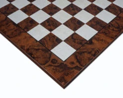 23.6 Inch Dark Walnut Burl Luxury Italian Chess Board -Chess Shop RCB089D 03