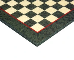 16.75 Inch Olive Green Erable And Elm Wood Luxury Chess Board