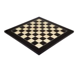 17.75 Inch Lacquered Black Anegre Deluxe Chess Board -Chess Shop RCB097 02
