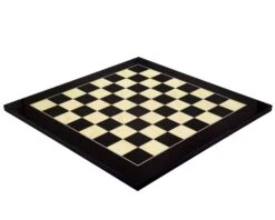 19.7 Inch Lacquered Black Anegre And Maple Deluxe Chess Board -Chess Shop RCB098 02