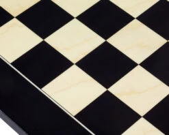 19.7 Inch Lacquered Black Anegre And Maple Deluxe Chess Board -Chess Shop RCB098 03