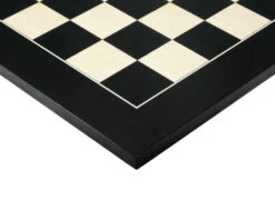 21.7 Inch Gloss Black Anegre And Maple Deluxe Chess Board