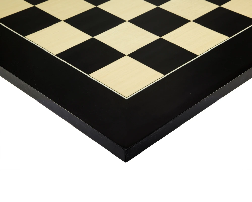 23.6 Inch Gloss Black Anegre And Maple Deluxe Chess Board 1 23.6 Inch Gloss Black Anegre And Maple Deluxe Chess Board