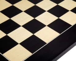 23.6 Inch Gloss Black Anegre And Maple Deluxe Chess Board 7 23.6 Inch Gloss Black Anegre And Maple Deluxe Chess Board -Chess Shop RCB100 03