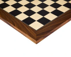 17.75 Inch Black Anegre And Palisander Deluxe Chess Board