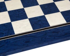 19.7 Inch Lacquered Blue Erable And Maple Deluxe Chess Board -Chess Shop RCB115 02