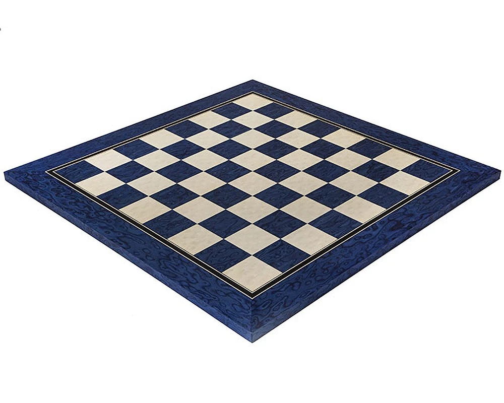 19.7 Inch Satin Blue Erable And Maple Deluxe Chess Board 2 19.7 Inch Satin Blue Erable And Maple Deluxe Chess Board - Image 2