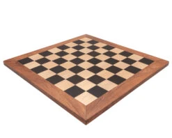 23 Inch Solid Acacia, Ebony And Maple Luxury Chess Board