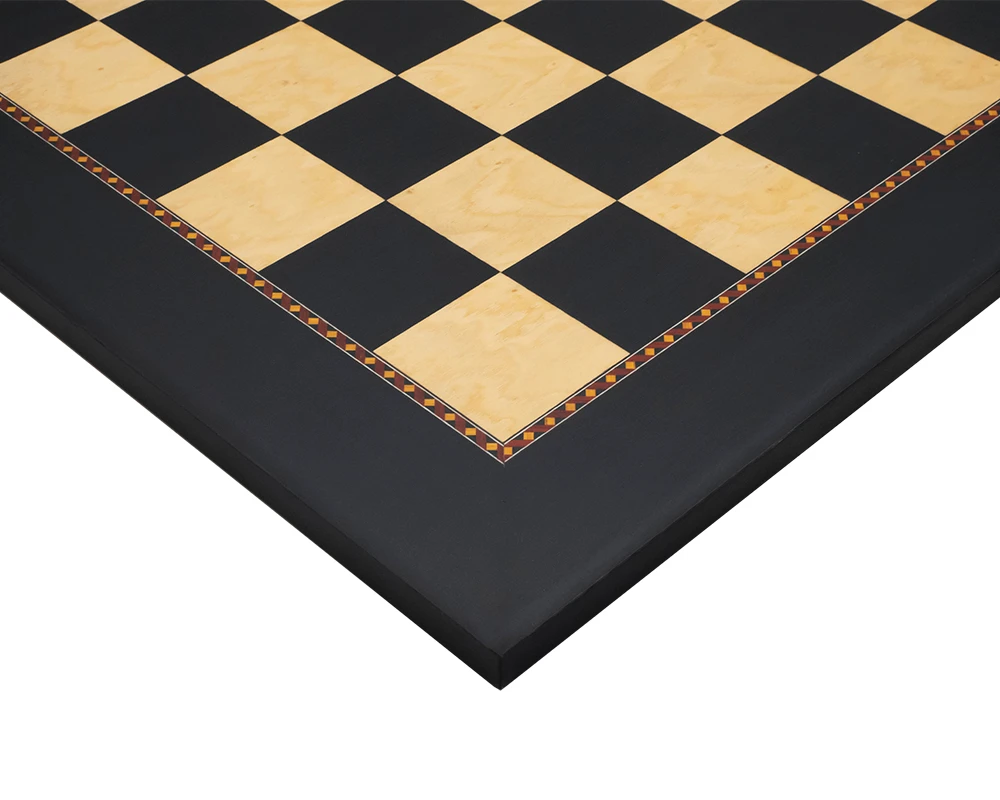The Queen's Gambit Black Dyed Poplar And Ash Root Chess Board 1 The Queen's Gambit Black Dyed Poplar And Ash Root Chess Board