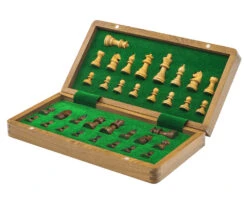 Deluxe Hardwood Folding Travel 12 Inch Chess Set - Magnetic -Chess Shop RCC065 3