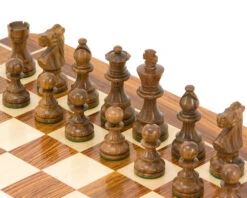 French Knight Series Golden Rosewood Chess Pieces 3.25 Inches -Chess Shop RCP007 03