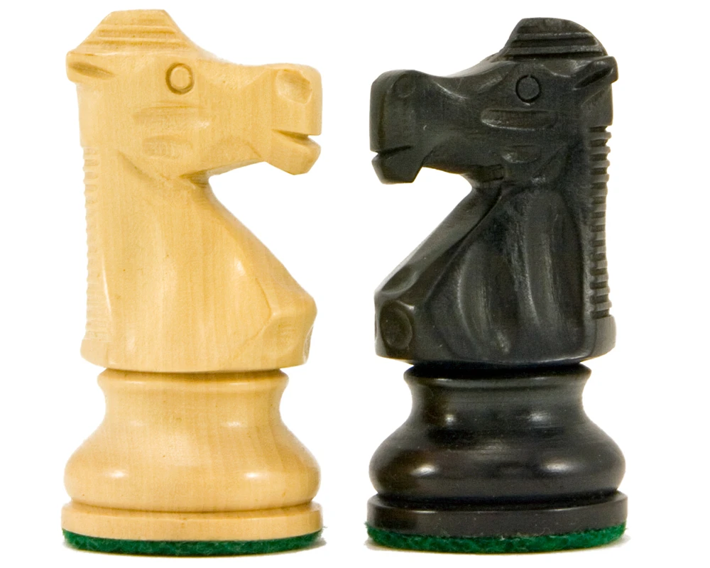 French Knight Series Ebonised Staunton Chess Pieces 3.25 Inches 3 French Knight Series Ebonised Staunton Chess Pieces 3.25 Inches - Image 3