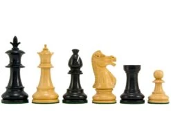 Flower Series Ebonised Staunton Chess Pieces 3.25 Inches