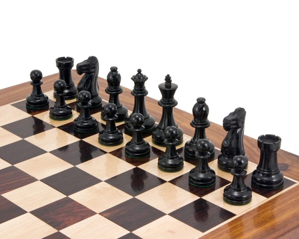 Supreme Series Ebony Staunton Chess Pieces 3.5 Inches 5 Supreme Series Ebony Staunton Chess Pieces 3.5 Inches - Image 5