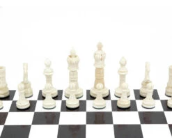 Kings Cross Carved Camel Bone Chess Pieces 12 Kings Cross Carved Camel Bone Chess Pieces -Chess Shop RCP040 05