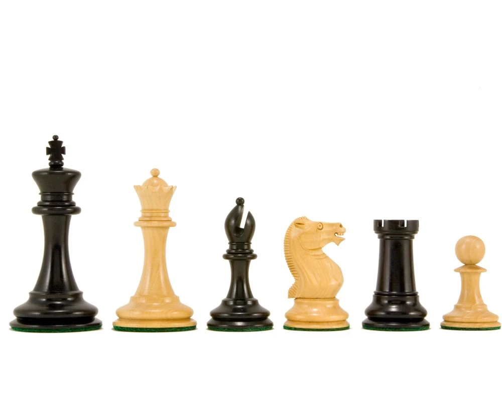 Old English Elite Series Ebony Staunton Chess Pieces 3.5 Inches 1 Old English Elite Series Ebony Staunton Chess Pieces 3.5 Inches