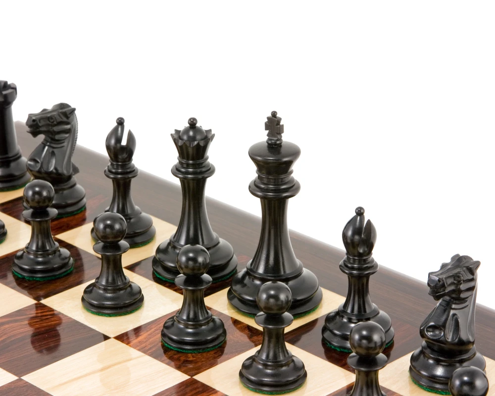 Old English Elite Series Ebony Staunton Chess Pieces 3.5 Inches 5 Old English Elite Series Ebony Staunton Chess Pieces 3.5 Inches - Image 5