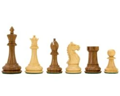 Oxford Series Acacia And Boxwood Chess Pieces 3.5 Inches