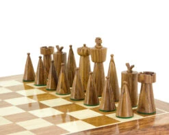 Art Deco Series Sheesham And Boxwood Chess Pieces 3.5 Inches -Chess Shop RCP059 03