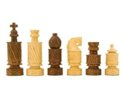 Coiled Jerusalem Hand Carved Golden Rosewood Chess Pieces