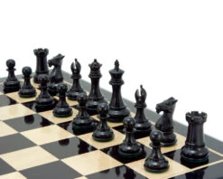 Windsor Series Ebony Staunton Chess Pieces 3 Inches -Chess Shop RCP069 03