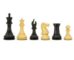 Sandringham Series Ebony Staunton Chess Pieces 4 Inches
