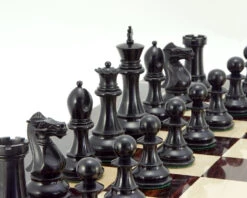 Sandringham Series Ebony Staunton Chess Pieces 4 Inches -Chess Shop RCP073 03