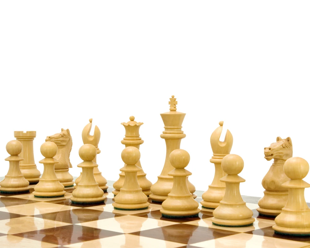 Sentinel Series Ebony And Boxwood Staunton Chess Pieces 4 Inches 4 Sentinel Series Ebony And Boxwood Staunton Chess Pieces 4 Inches - Image 4