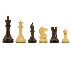 Sicilian Series Rosewood And Boxwood Chess Pieces 3.75 Inches