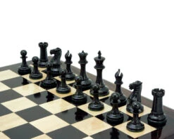 Old English Elite Series Ebony Staunton Chess Pieces 4 Inches 10 Old English Elite Series Ebony Staunton Chess Pieces 4 Inches -Chess Shop RCP082 03