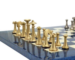 Metropolis Series 2.75 Inch Brass And Nickel Chess Pieces -Chess Shop RCP085 03