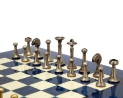 Metropolis Series 2.75 Inch Brass And Nickel Chess Pieces -Chess Shop RCP085 04