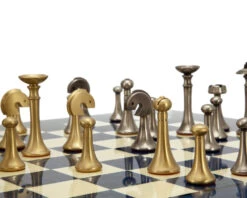 Metropolis Series 2.75 Inch Brass And Nickel Chess Pieces -Chess Shop RCP085 05