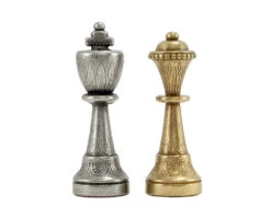 Finnesburg Series Brass And Nickel Chess Pieces 3 Inches -Chess Shop RCP089 06