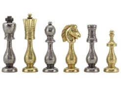 Maghreb Brass And Nickel Chess Pieces 4 Inches