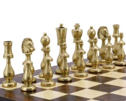 Maghreb Brass And Nickel Chess Pieces 4 Inches 10 Maghreb Brass And Nickel Chess Pieces 4 Inches -Chess Shop RCP091 03