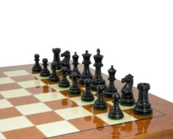 Cheltenham Series Ebony And Boxwood Chess Pieces 3.75 Inches -Chess Shop RCP096 03