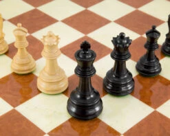 Cheltenham Series Ebony And Boxwood Chess Pieces 3.75 Inches -Chess Shop RCP096 06