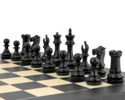 Highclere Series Ebony Staunton Chess Pieces 3 Inches -Chess Shop RCP111 02