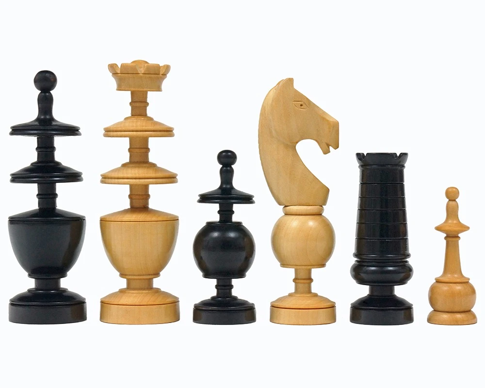 French Regency Period Chess Pieces Ebonised 1 French Regency Period Chess Pieces Ebonised