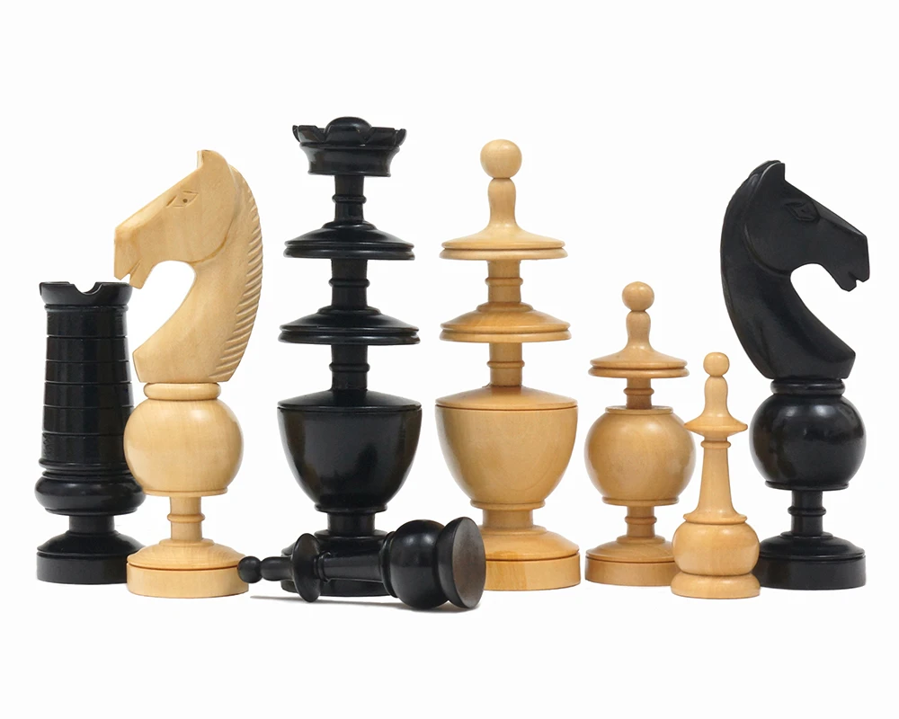 French Regency Period Chess Pieces Ebonised 3 French Regency Period Chess Pieces Ebonised - Image 3