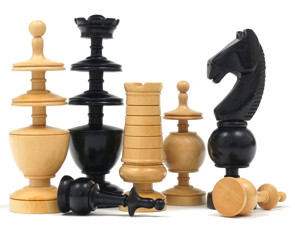 French Regency Period Chess Pieces Ebonised 4 French Regency Period Chess Pieces Ebonised - Image 4