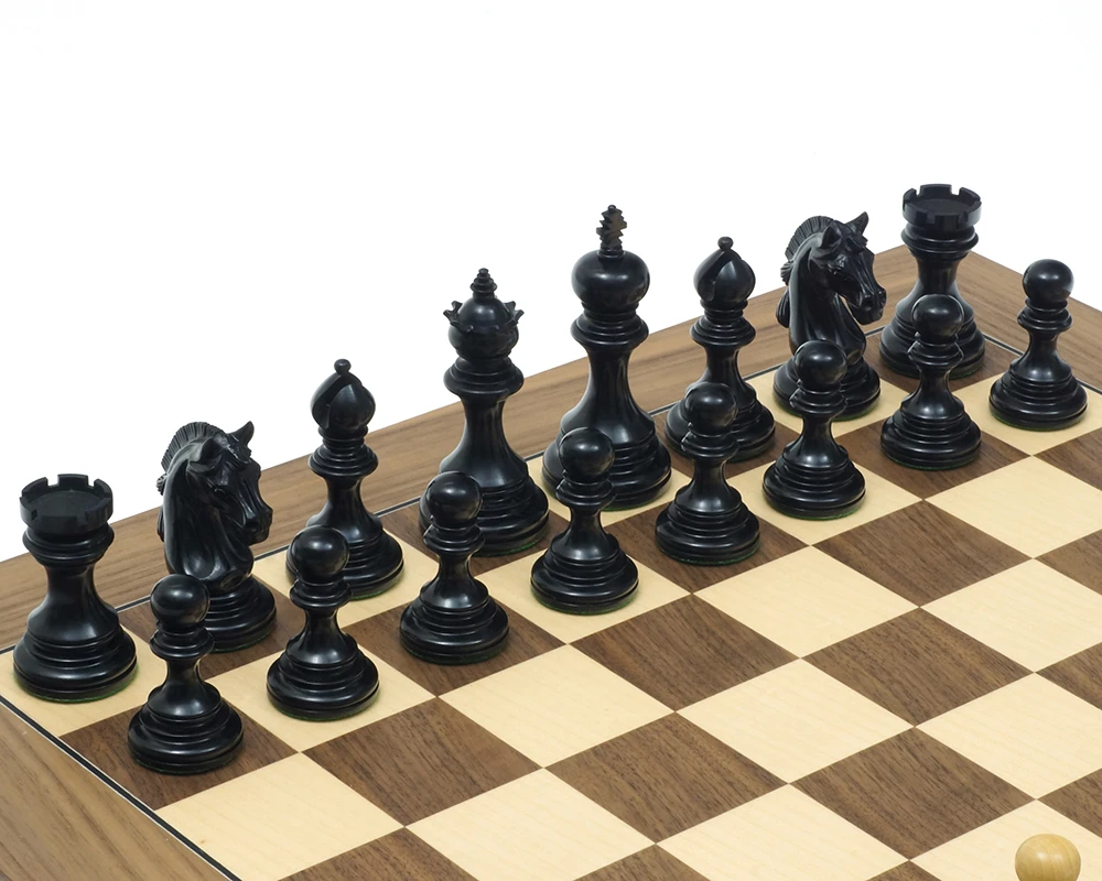The Garvi Ebony Chessmen 4 Inches 5 The Garvi Ebony Chessmen 4 Inches - Image 5