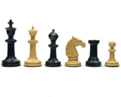 Traditional Staunton Ebony Bath Chessmen 3.75 Inch