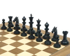 Traditional Staunton Ebony Bath Chessmen 3.75 Inch -Chess Shop RCP140 05