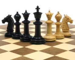 Traditional Staunton Ebony Bath Chessmen 3.75 Inch -Chess Shop RCP140 06