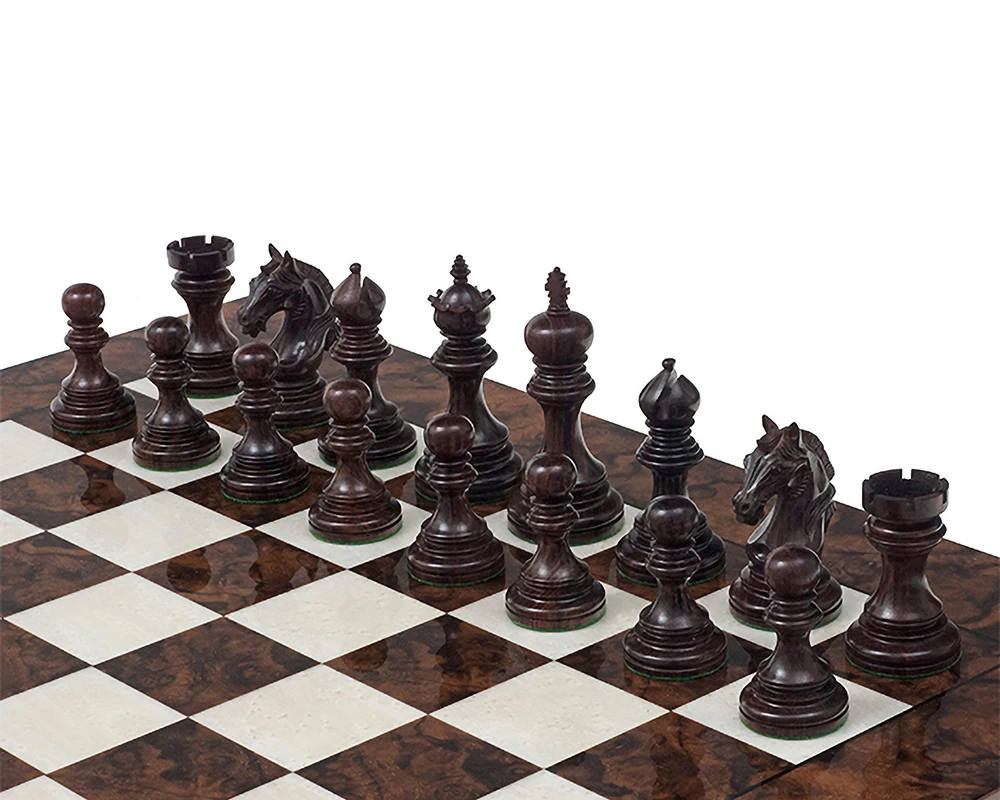The Garvi 4 Inch Rosewood Chessmen 5 The Garvi 4 Inch Rosewood Chessmen - Image 5